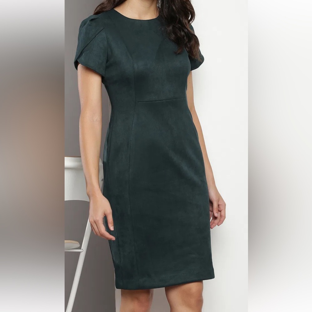 Calvin Klein Scuba Suede Bodycon Dress - Picture 6 of 8